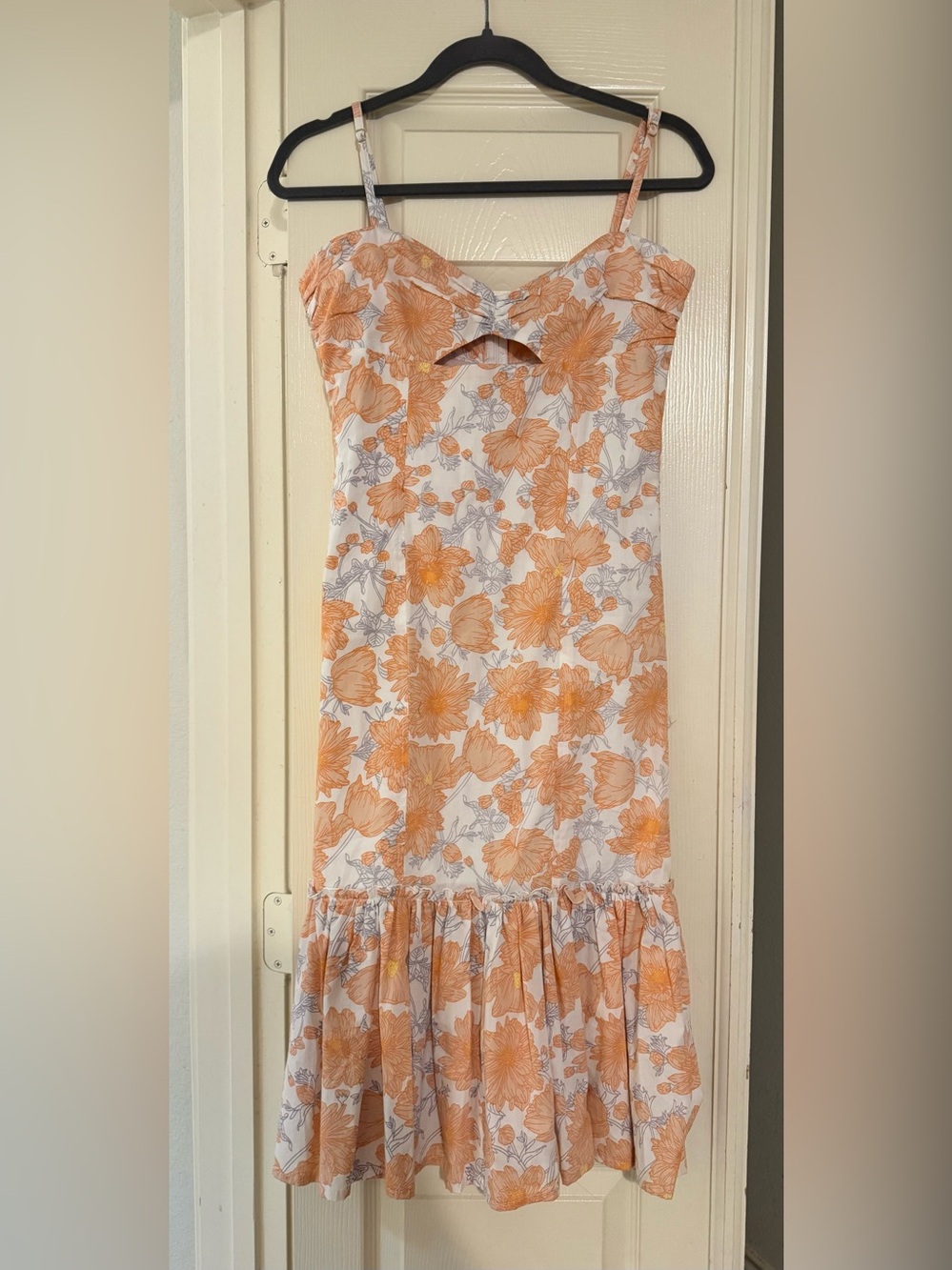 Lusana Orange Floral Sundress - Lightweight Summer Dress